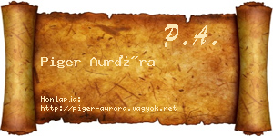 Piger Auróra névjegykártya